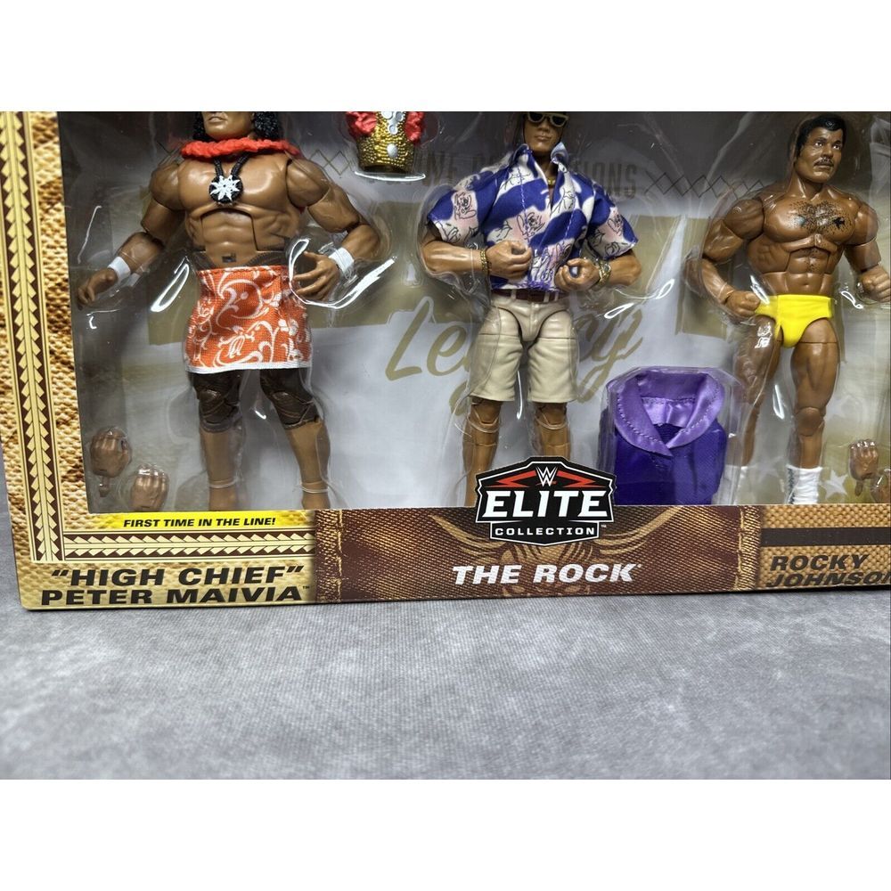 WWE Mattel Elite The Rock WWE Generations Maivia Legacy 3-Pack Exclusive - Picture 3 of 10
